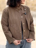 کراپ کت کتان سنگشور راه راه زنانه | کراپ کت کد 1407 - Image 8