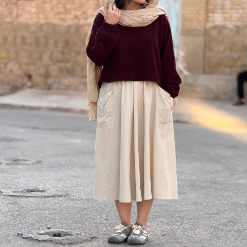 photo_2025-10-22_12-50-55 کراپ دامن الیاف طبیعی پاییزه | کد 1408