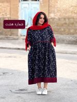 پیراهن لینن گلدار فری سایز | پیراهن کد 1416 - Image 9