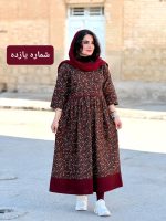پیراهن لینن گلدار فری سایز | پیراهن کد 1416 - Image 16