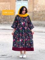 پیراهن لینن گلدار فری سایز | پیراهن کد 1416 - Image 7