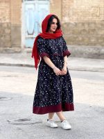 پیراهن لینن گلدار فری سایز | پیراهن کد 1416 - Image 10