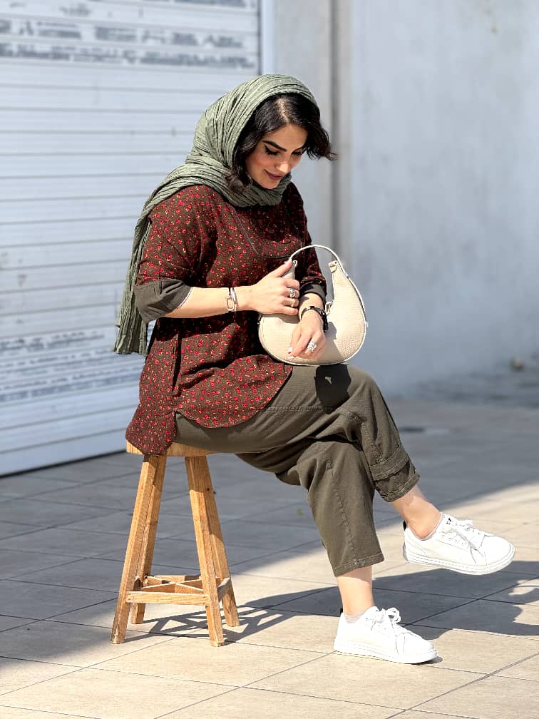 1427(7) تونیک گلدار لینن نخی | تونیک کد 1427 - Image 1