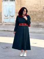 پیراهن یلدایی مخمل کبریتی | پیراهن کد ۱۴۲۹