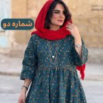 پیراهن لینن گلدار فری سایز | پیراهن کد 1416 - Image 2