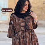 پیراهن لینن گلدار فری سایز | پیراهن کد 1416 - Image 3