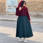 دامن مخمل کبریتی یلدایی پاییزه | دامن کد 1422