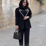 ست کت و شلوار کرپ گاباردین جواهردوزی | ست کد 1426