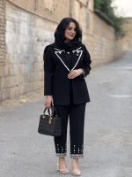 ست کت و شلوار کرپ گاباردین جواهردوزی | ست کد 1426