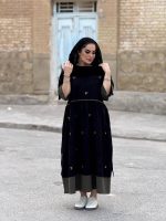 پیراهن مخمل کبریتی چین دار | پیراهن کد ۱۴۳۳ - Image 6