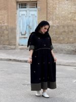 پیراهن مخمل کبریتی چین دار | پیراهن کد ۱۴۳۳ - Image 5