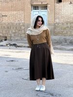 دامن نیم کلوژ با الیاف طبیعی | دامن کد ۱۴۳۵ - Image 3