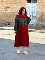 دامن نیم کلوژ با الیاف طبیعی | دامن کد ۱۴۳۵ - Image 2