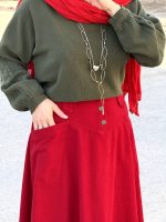 دامن نیم کلوژ با الیاف طبیعی | دامن کد ۱۴۳۵ - Image 8