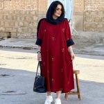 پیراهن مخمل کبریتی با پارچه لطیف | پیراهن کد ۱۴۳۷