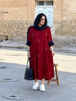 پیراهن مخمل کبریتی با پارچه لطیف | پیراهن کد ۱۴۳۷