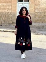 پیراهن زنانه مخمل کبریتی تکه‌دوزی شده | پیراهن کد ۱۴۳۹ - Image 4