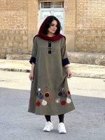 پیراهن زنانه مخمل کبریتی تکه‌دوزی شده | پیراهن کد ۱۴۳۹ - Image 3