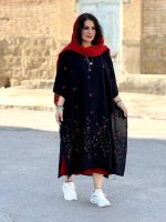 پانچو لینن گلدوزی‌شده بدون پلاستیک | پانچو کد 1440 - Image 4