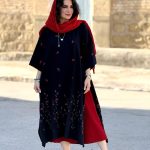 پانچو لینن گلدوزی‌شده بدون پلاستیک | پانچو کد 1455