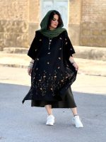 پانچو لینن گلدوزی‌شده بدون پلاستیک | پانچو کد 1440 - Image 7