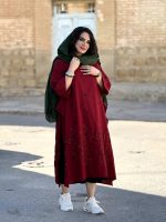 پانچو لینن گلدوزی‌شده بدون پلاستیک | پانچو کد 1455 - Image 6