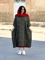 پانچو لینن گلدوزی‌شده بدون پلاستیک | پانچو کد 1440 - Image 8