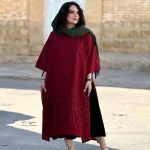 پانچو لینن گلدوزی‌شده بدون پلاستیک | پانچو کد 1440