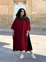 پانچو لینن گلدوزی‌شده بدون پلاستیک | پانچو کد 1455 - Image 5