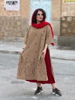 پانچو لینن گلدوزی‌شده بدون پلاستیک | پانچو کد 1455 - Image 12