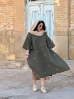 پانچو لینن گلدوزی شده | پانچو کد 1468 - Image 9
