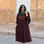 پیراهن لینن گلدوزی شده| پیراهن کد 1469