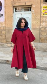 پانچو جلو باز لینن گلدوزی | پانچو کد 1476 - Image 8
