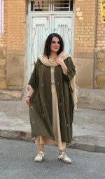 پانچو جلو باز لینن گلدوزی | پانچو کد 1476 - Image 9