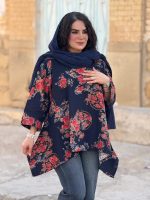 پانچو کوتاه لینن طرحدار | پانچو کد 1477 - Image 11