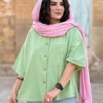 تونیک الیاف طبیعی با رنگ های پاستیل | تونیک کد 1491