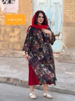 پانجو جلو باز لینن طرحدار | پانچو کد 1488 - Image 12