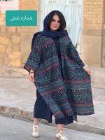 پانجو جلو باز لینن طرحدار | پانچو کد 1488 - Image 15