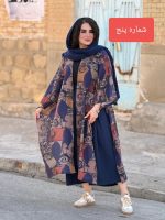 پانجو جلو باز لینن طرحدار | پانچو کد 1488 - Image 26