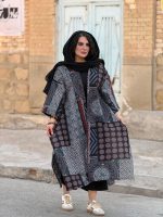 پانجو جلو باز لینن طرحدار | پانچو کد 1488 - Image 17