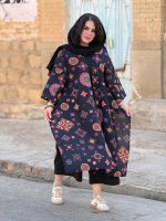 پانجو جلو باز لینن طرحدار | پانچو کد 1488 - Image 28