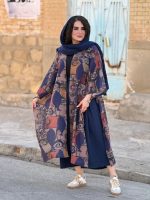 پانجو جلو باز لینن طرحدار | پانچو کد 1488 - Image 24