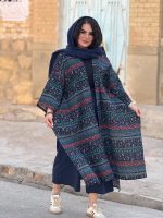 پانجو جلو باز لینن طرحدار | پانچو کد 1488 - Image 25