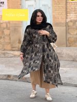 پانجو جلو باز لینن طرحدار | پانچو کد 1488 - Image 7