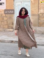 پانجو جلو باز لینن طرحدار | پانچو کد 1488 - Image 5