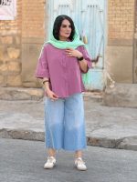 تونیک الیاف طبیعی با رنگ های پاستیل | تونیک کد 1491 - Image 3