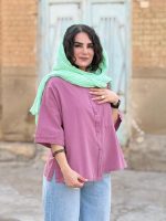 تونیک الیاف طبیعی با رنگ های پاستیل | تونیک کد 1491 - Image 4