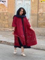 سرافون لینن گلدوزی شده | سارافون کد 1493 - Image 5