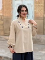 تونیک لینن گلدوزی شده|تونیک کد 1494 - Image 4
