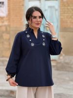 تونیک لینن گلدوزی شده|تونیک کد 1494 - Image 5